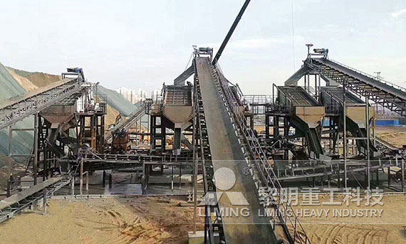 安徽時產200噸河卵石制砂線生產現場 時產1000噸石灰石破碎生產線